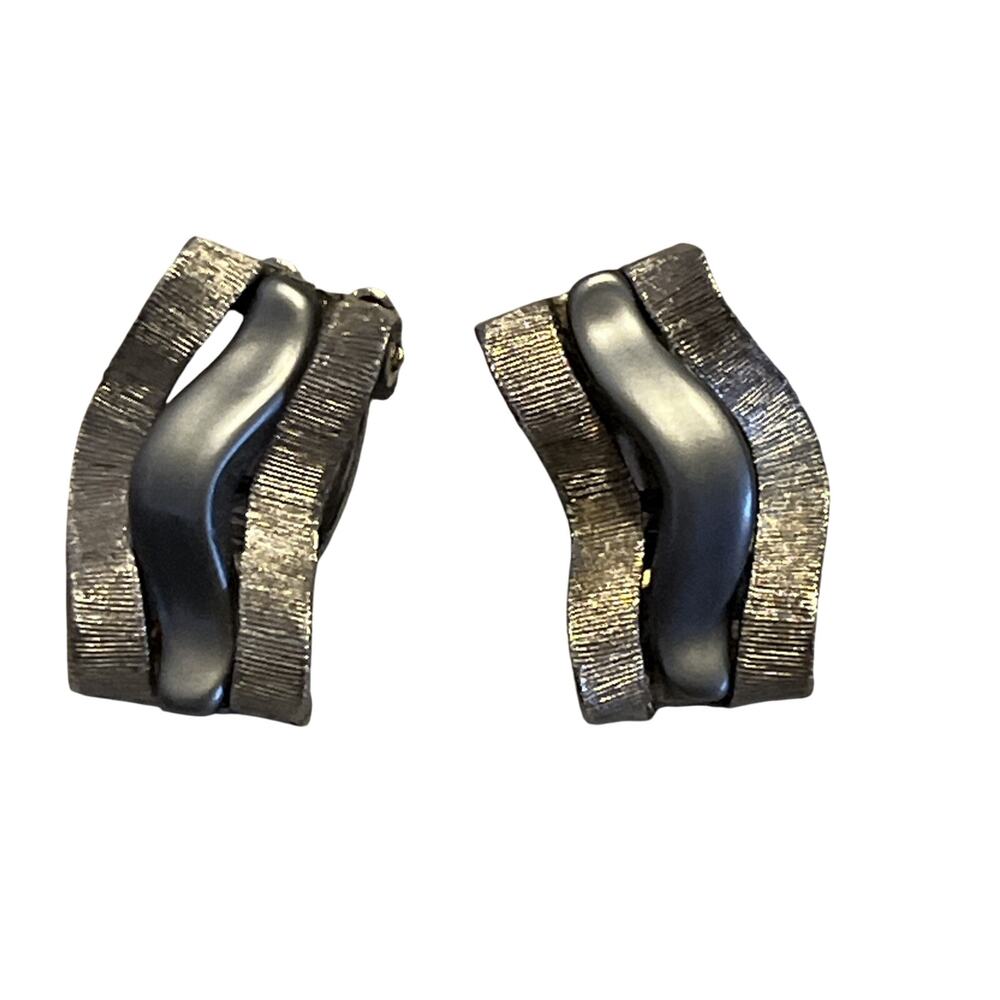 Mid Century Modern Silver Grey 4pc Set – Modernist  Jewelry Suite Vintage - Picture 2 of 4